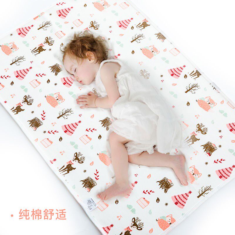 Class A pure cotton baby and children's anti-diaper pad waterproof and washable large double-sided non-slip breathable newborn supplies bed urine pad