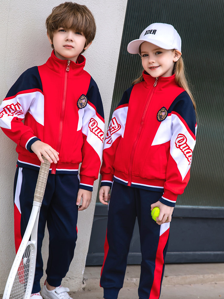 School uniform suit primary school students spring and autumn clothing children's sports meeting class clothing cotton kindergarten garden clothing two-piece set can be customized