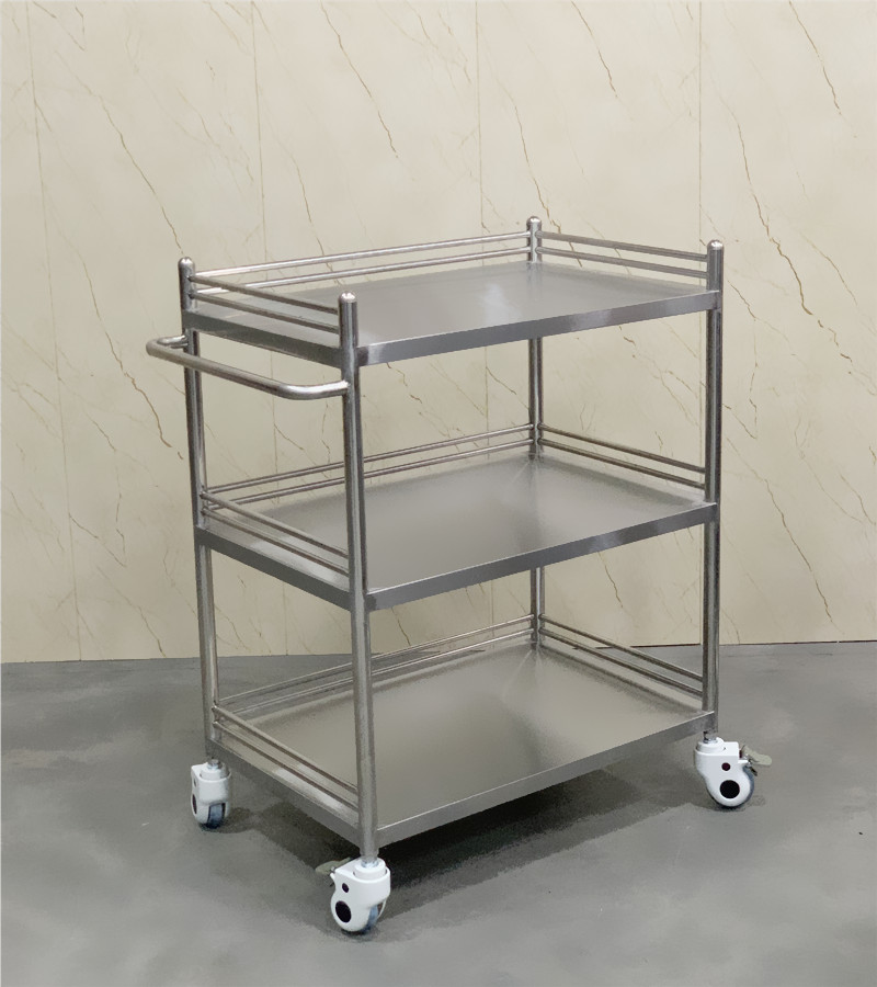 Hospital Thickened Stainless Steel Instrument Bench Instruments Cart Surgery Cart Treatment Cart Dressing cart Beauty Instruments Motor trolley-Taobao