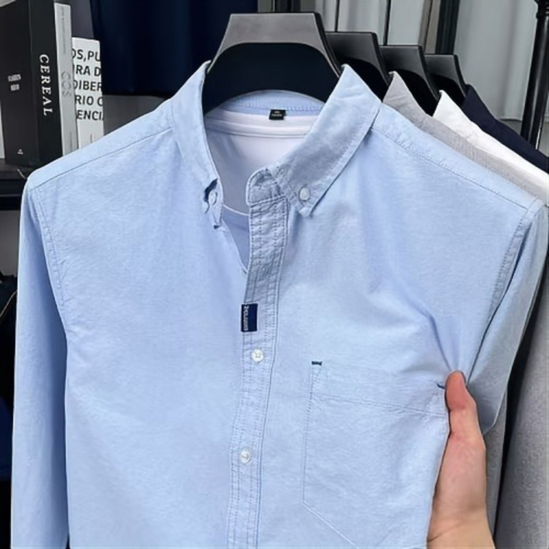 Luoming Elderly Brand Luxury Men's 2026 Autumn New Oxford Long Sleeve Shirt Polo Shirt Top Luoming Elderly Brand Luxury Men's 2026 Autumn New Oxford Long Sleeve Shirt Polo Shirt Top