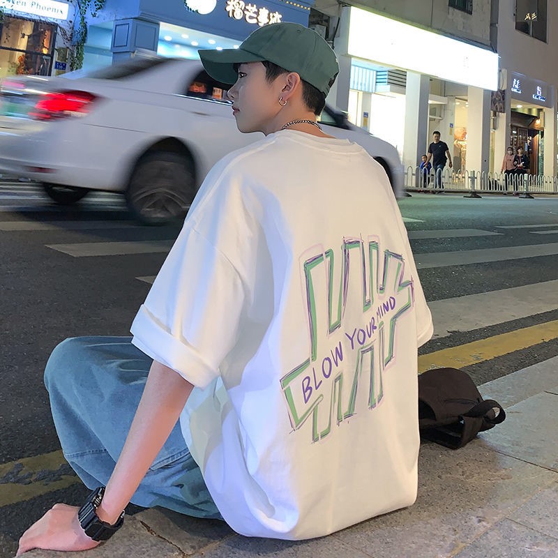 (Brand) Japanese ins tide brand short-sleeved T-shirt summer new cosplay ruffian handsome T-shirt retro half sleeve t