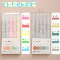 This Large Capacity Double Head Fluorescent Pen Morandi Color Series Notes Pen Silver Light Hand Tent Marker Pen Multicolor Color Pen Make Notes Special Eye Care Plan Key Endorsement God Instrumental Fluorescent Hand Ledger Pen