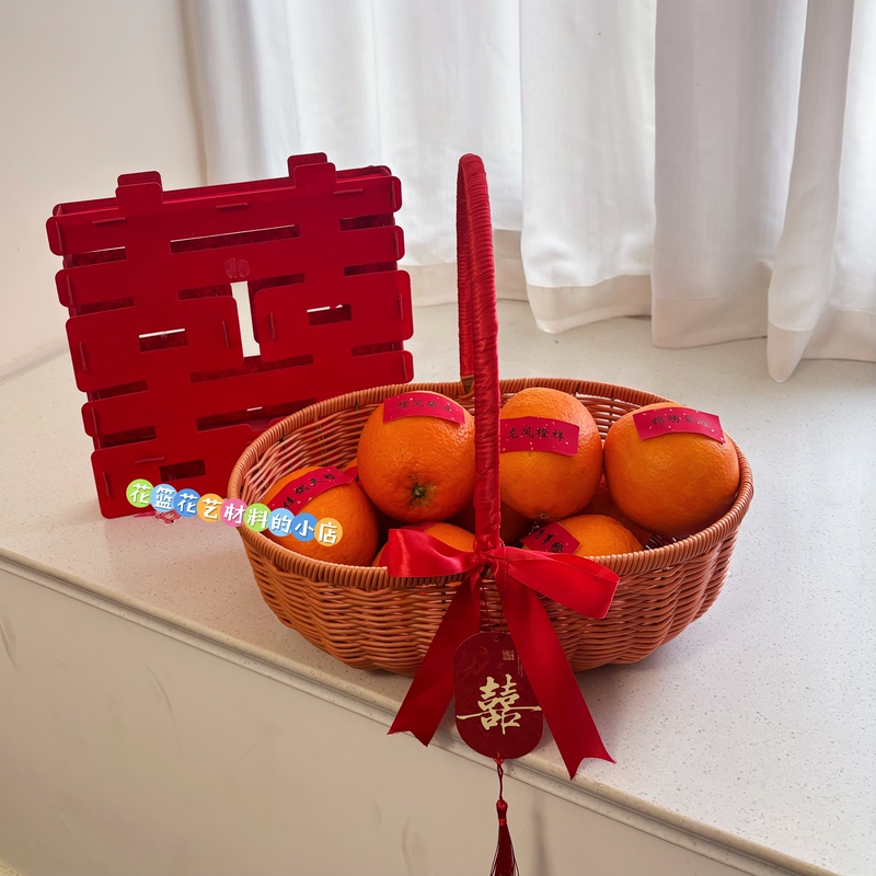 Orange-Themed Wedding Fruit Gift Box, Creative Orange Wedding Gift, Hand-Held Flower Basket, Perfect Gift for Spring Festival and Weddings