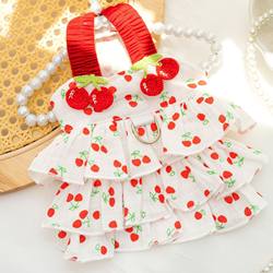 Cotton Pet Dog and Cat Dress, Layered Cake Skirt Clothing Supplies, Small and Medium-Sized Dogs, Summer Breathable Dress