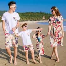 Special parent-child dress summer 2021 new mother-daughter mother-son family of three family dress seaside beach dress