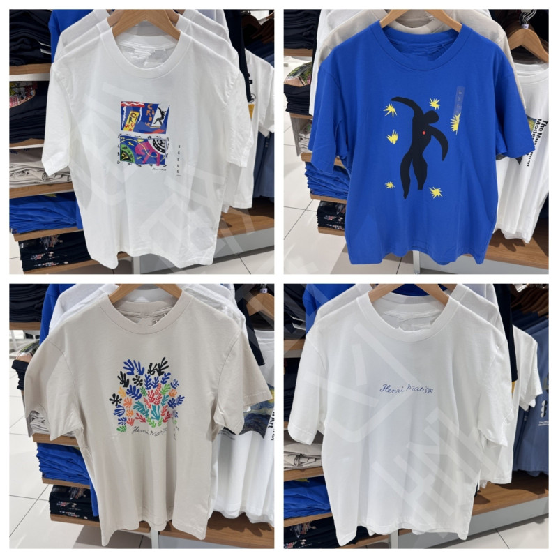 2025 Summer Matisse Joint Series Men's and Women's Cotton Round Neck Printed Short-Sleeved T-Shirts 478909