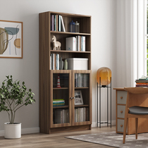 Nordic minimalist bookshelf layered bedroom living room one against the wall simple floor-to-ceiling study bookcase solid wood display