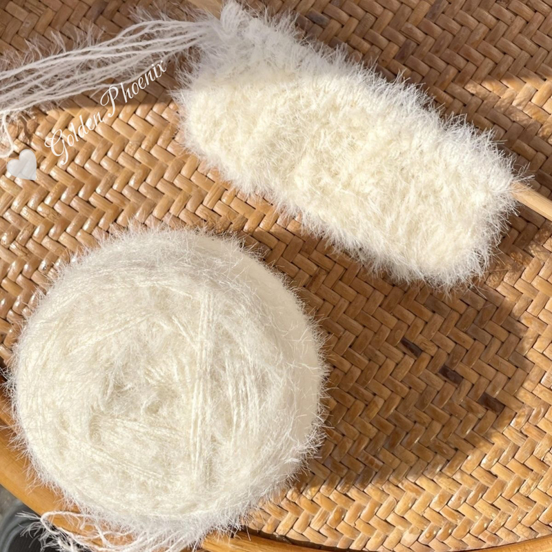Beige Yarn, Soft Hand-Mixed Yarn, DIY Yarn for Hand-Knitting Scarves, Hats, and Clothes