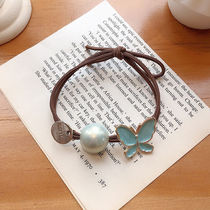 Affordable Goddess South Korea INS Net Red Head Rope Dual Purpose Butterfly Pearl Hair Personality Small Net Country Head Rope Cute