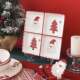 Nordic Stitched Santa Claus Bowl and Plate Tableware Set, Embossed Sealed Jar, Seasoning Jar, Western-Style Ceramic Flat Plate and Cup