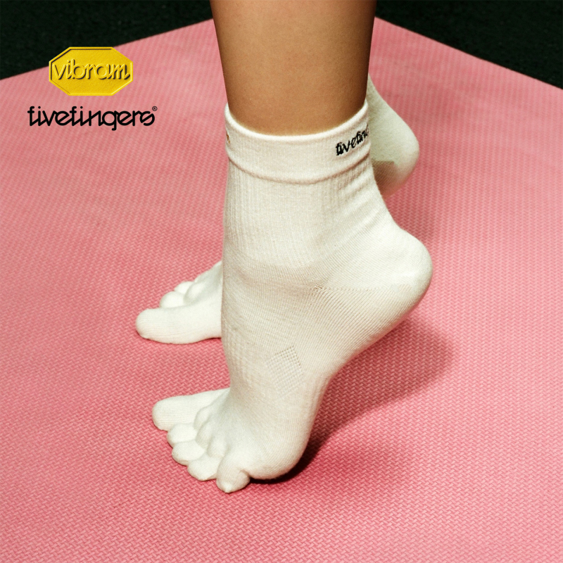 Vibram Five-Toe Socks for Men, Breathable Short-Cut Barefoot Sports Running Toe Socks, Women's Sweat-Wicking Socks, Couple's Matching Style