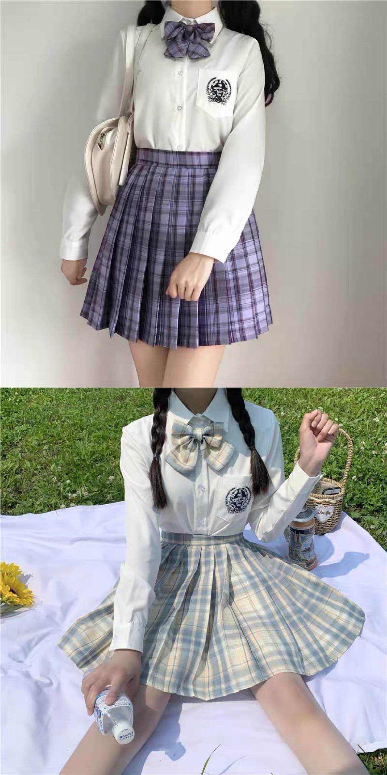 товар из китая jk制服裙正版原创秋冬百褶短裙全套半身裙学院风学生套装格裙女夏