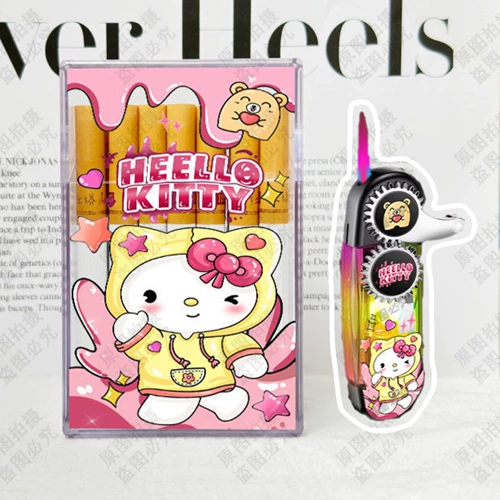 Милая зажигалка с шестернями, высококачественный мультяшный ветрозащитный портсигар подходит для мужчин и женщин для друга