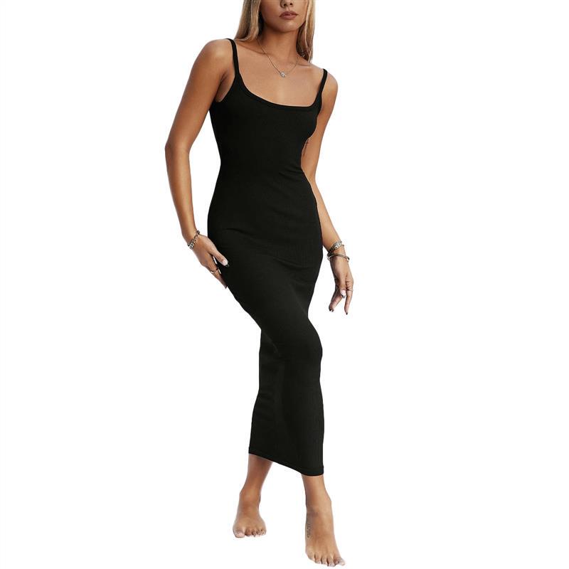 Amazon Cross-Border 2023 New Summer European and American Women's Clothing Spaghetti Strap Sexy Backless Dress Bodycon Long Skirt Direct Sale