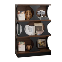 Single bookcase retro style black walnut color low cabinet stairwell storage cabinet arched storage cabinet display cabinet display