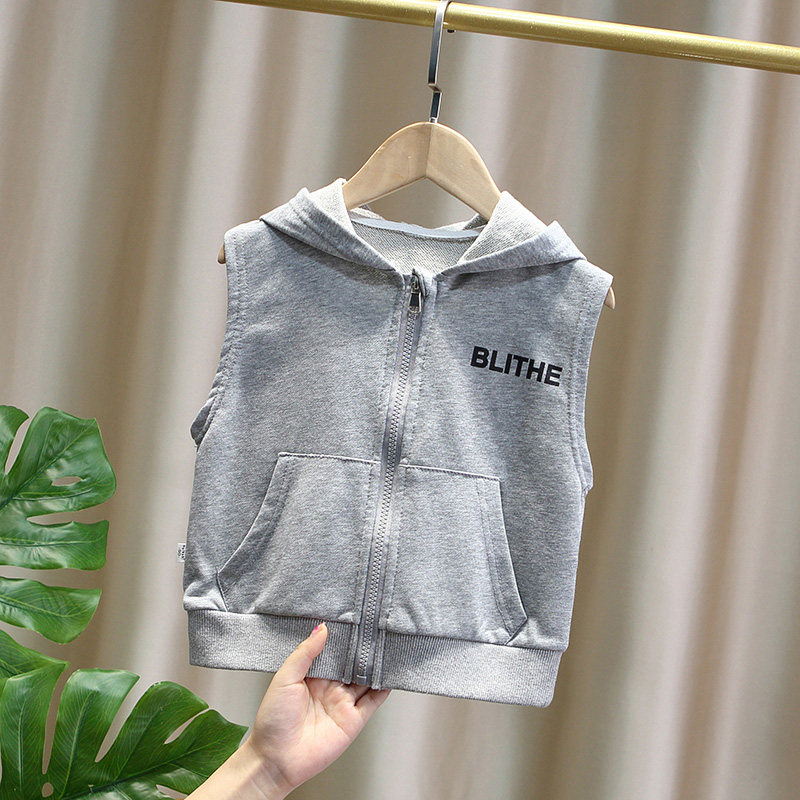 Baby's spring clothing waistcoat outside wearing 2022 new boy foreign pie Lianhood blouses small and medium children Spring and autumn 100 Lap Vest Tide