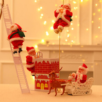 Santa Claus paparazzi climbing Pearl Doll Electric Music Seniors Christmas Will climb Decorative Pendulum Toys