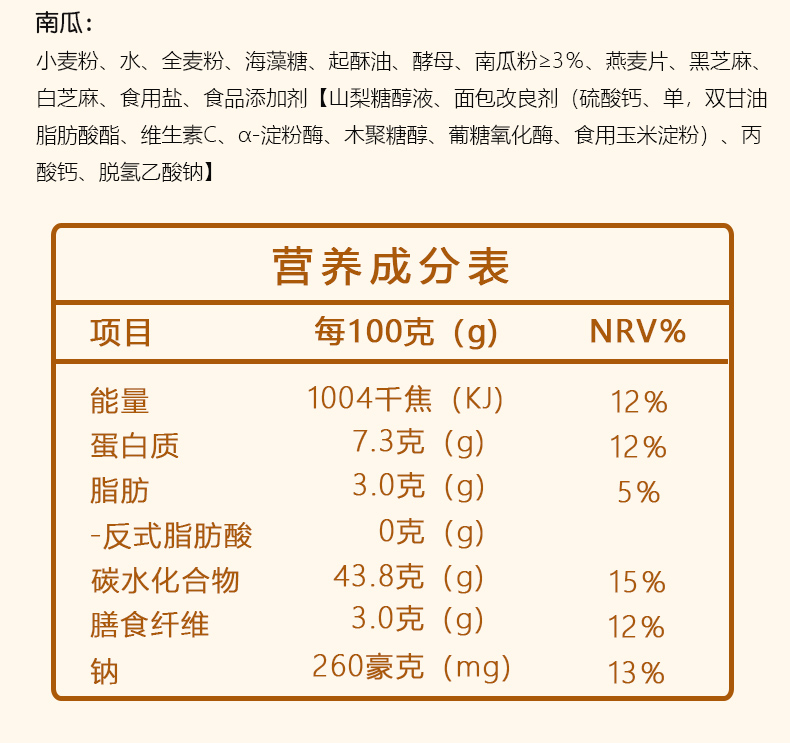 无蔗糖营养粗粮代餐面包12个装