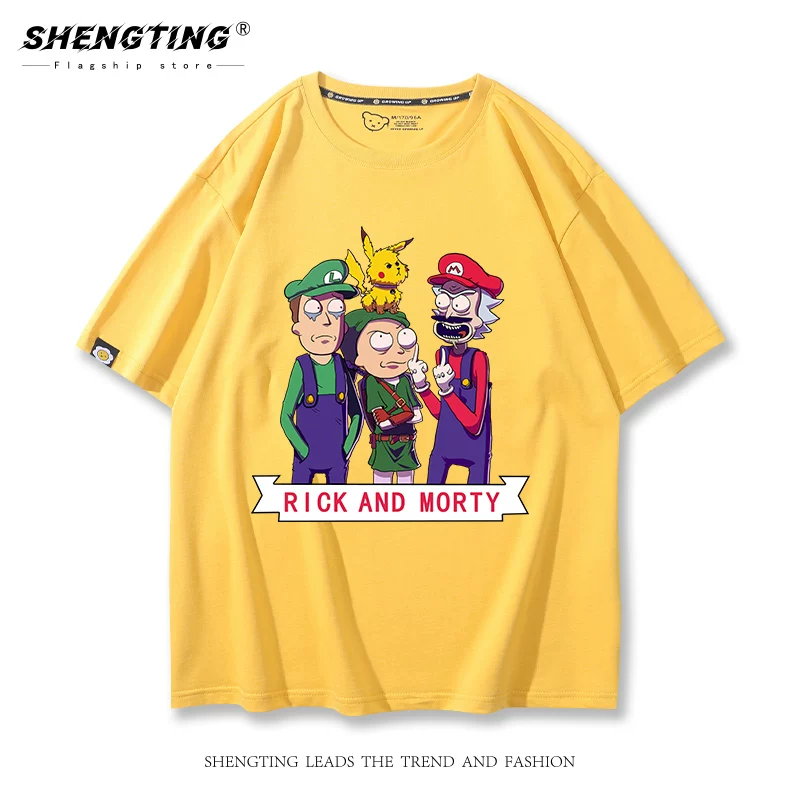 Футболка Rickhe and Moti Locked Mary Mario T -shirt мужская, стиль Lazy Trends, короткие рукава, футболка из ткани