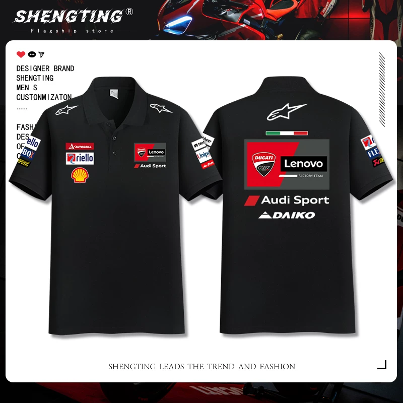Футболка поло тяжелого мотоцикла команды Ducati GP Factory Team A Star Union Мужская и Женская короткий рукав -sleeved T -shirt