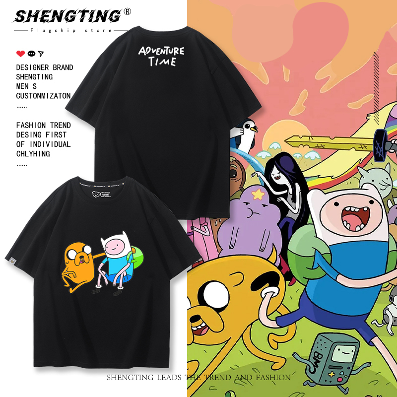 Adventure Time Cartoon Anime Merchandise Short-Sleeve T-Shirt for Men and Women Teenagers
