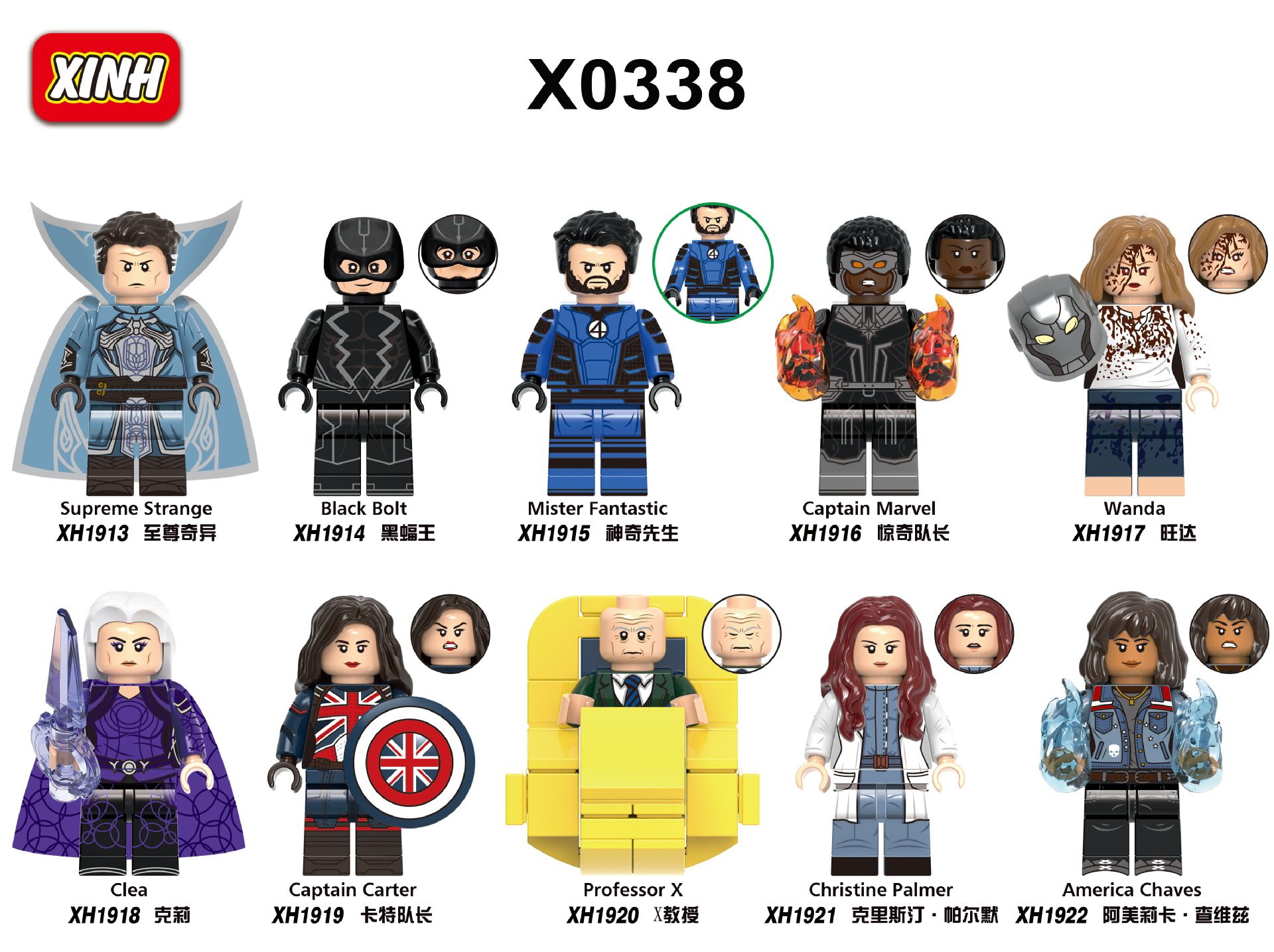 ドクター・ストレンジ2：イルミナティ キャプテン・カーター クリワンダ ミニフィギュア ブロック玩具 X0338 と互換性があります