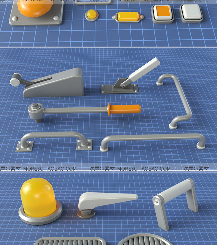 图片[9]-c4d工业工厂零件组件螺栓仪表旋钮blender模型3D素材fbx obj格式 MX735-cg男孩