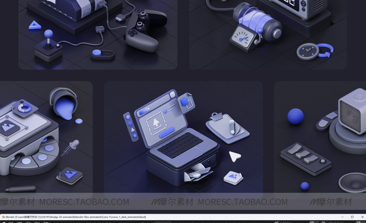 图片[6]-blender卡通等距科技创意互联网游戏机3d模型建模abc动画obj素材 MX709-cg男孩