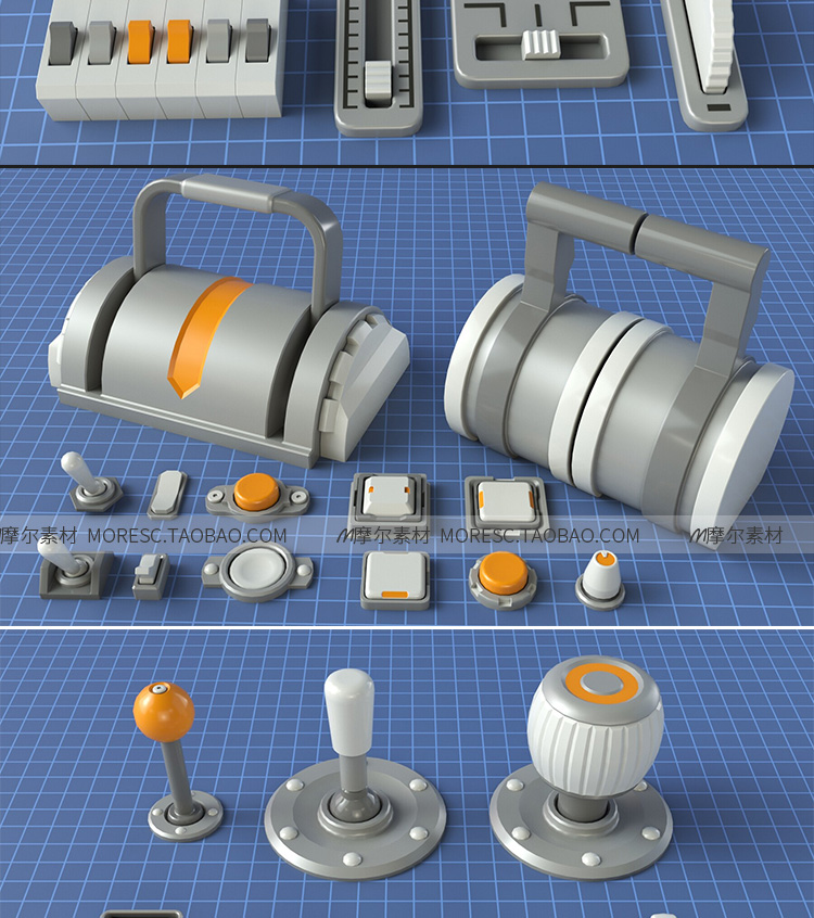 图片[7]-c4d工业工厂零件组件螺栓仪表旋钮blender模型3D素材fbx obj格式 MX735-cg男孩