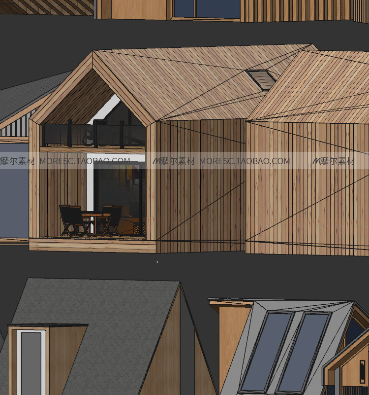 图片[5]-C4D现代小木屋木建小型公共生态建筑露营民宿建筑fbx模型obj素材-cg男孩