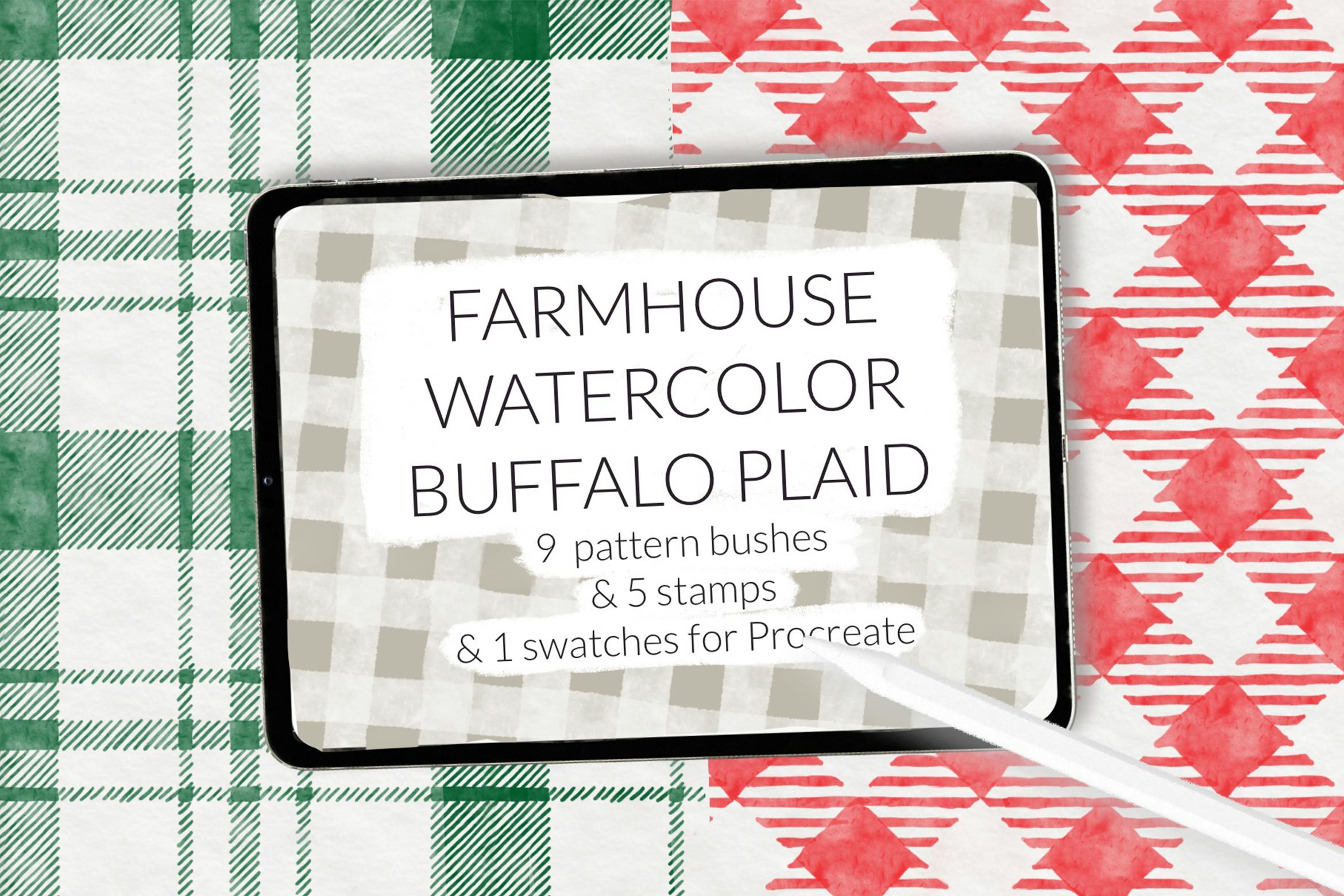 Farmhouse Christmas Buffalo plaid watercolor-4.jpg