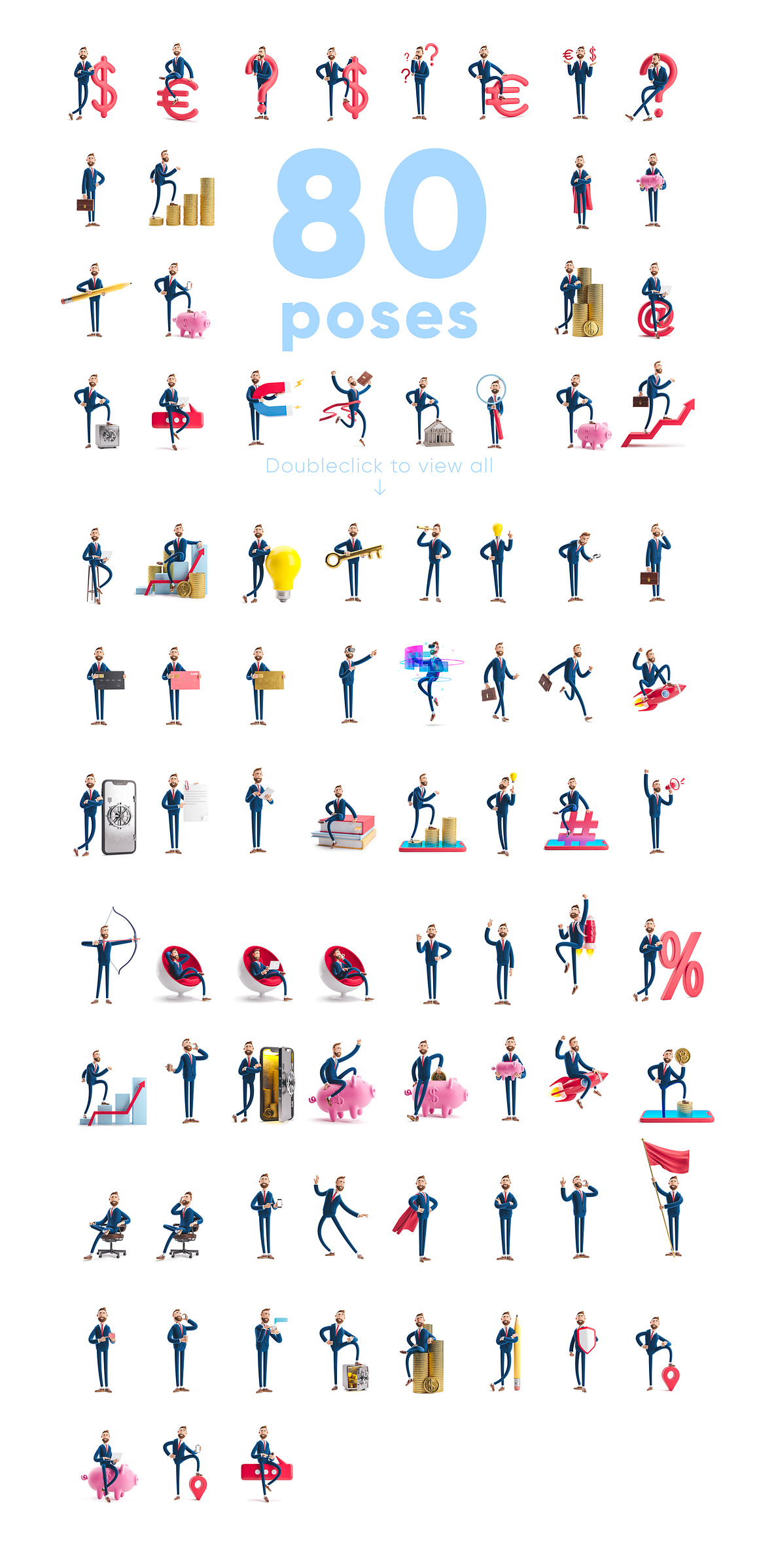 Businessman Billy Set, a Finance Illustration by B.jpg