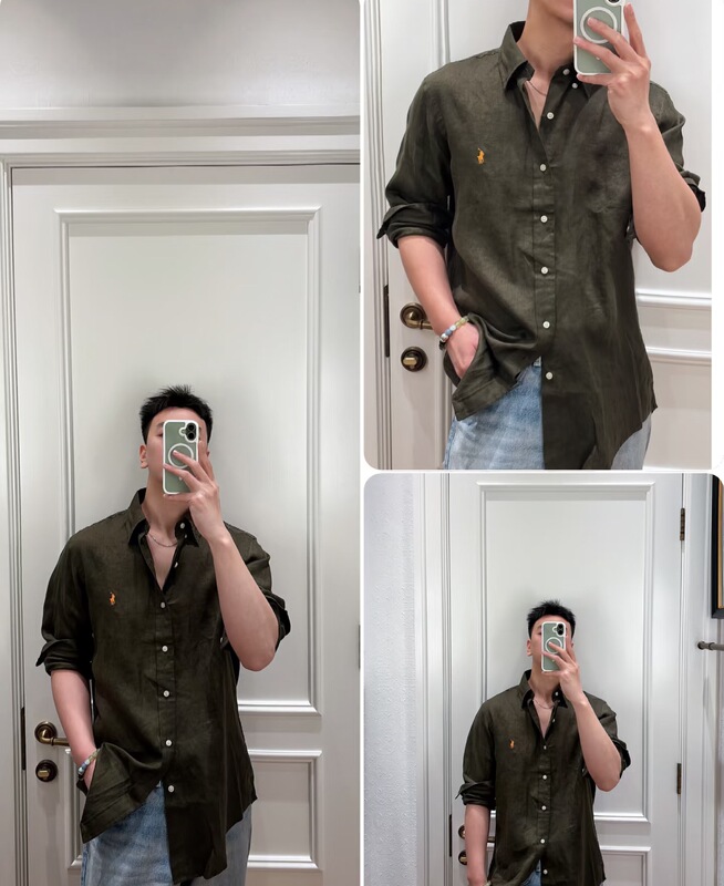 In-Stock Classic Ralph Lauren Linen Thin Long-Sleeve Casual Shirt for Men and Women In-Stock Classic Ralph Lauren Linen Thin Long-Sleeve Casual Shirt for Men and Women