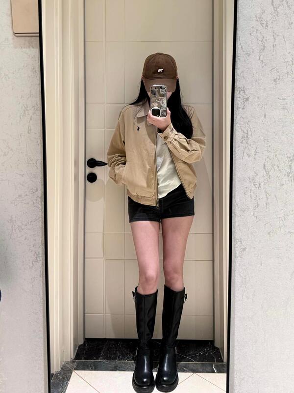 In-Stock Ralph Lauren Women's Vintage-Style Zip-Up Short Casual Jacket In-Stock Ralph Lauren Women's Vintage-Style Zip-Up Short Casual Jacket