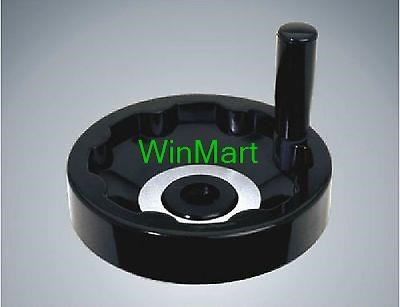16mm x 160mm Back Ripple Hand Wheel Black for Lathe Milling