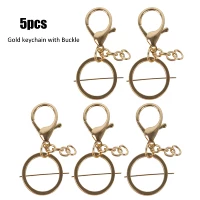 5pcs keychain gold