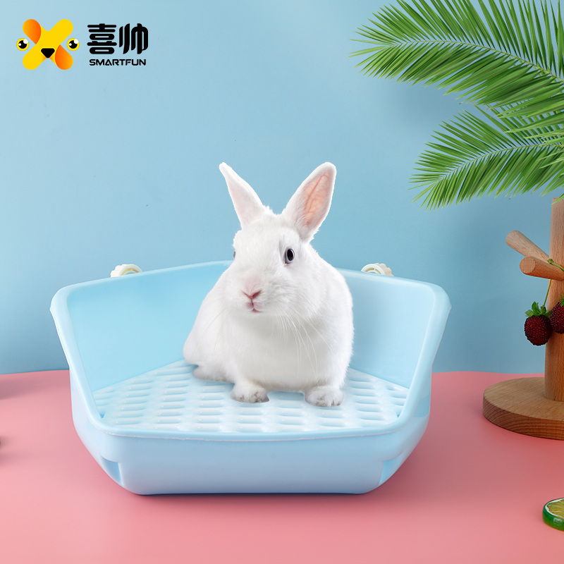 Xishuai rabbit toilet blue (large) rabbit large toilet anti-overturning urinal rabbit cage accessories indoor household
