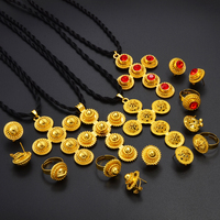 Anniyo Ethiopian Cross Jewelry Sets NECKLACE EARINS RINGS