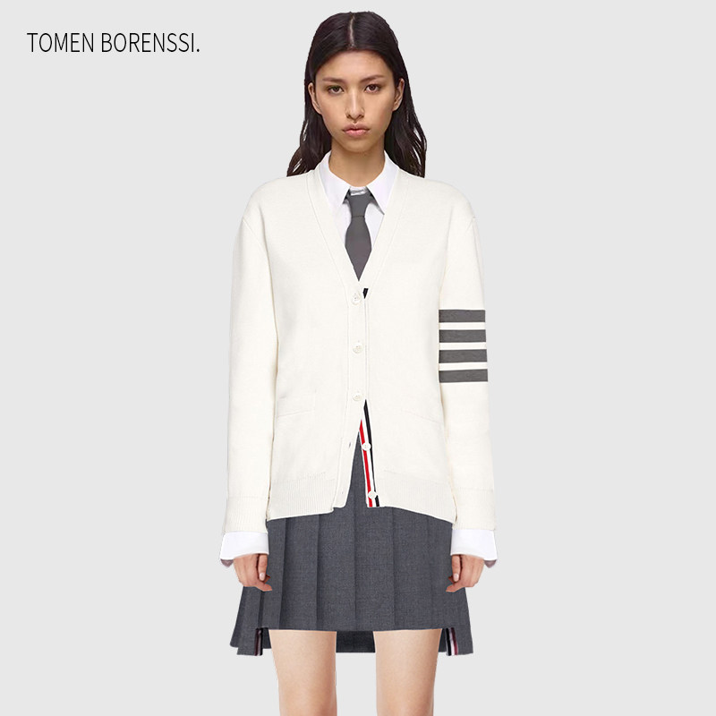 (Official) TB cardigan ladies knit coat slim long sleeve sweater men's and women couples fashion brand top