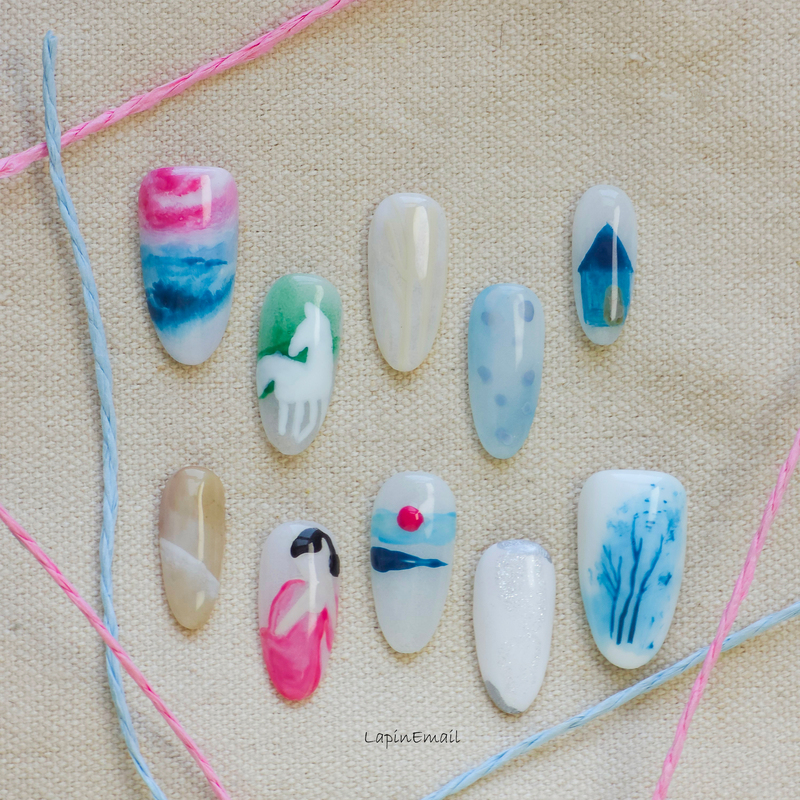 Lapinemail【Matisse's Little World】Original Gradient Abstract Niche Artistic Hand-Painted Wearable Nails Lapinemail【Matisse's Little World】Original Gradient Abstract Niche Artistic Hand-Painted Wearable Nails