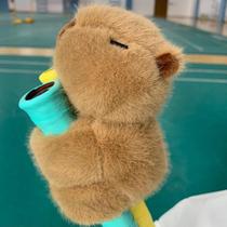 Kapibala Badminton Racket Decorative Grip Creative Capybara Cartoon Plush Doll Tennis Racket Doll Gift