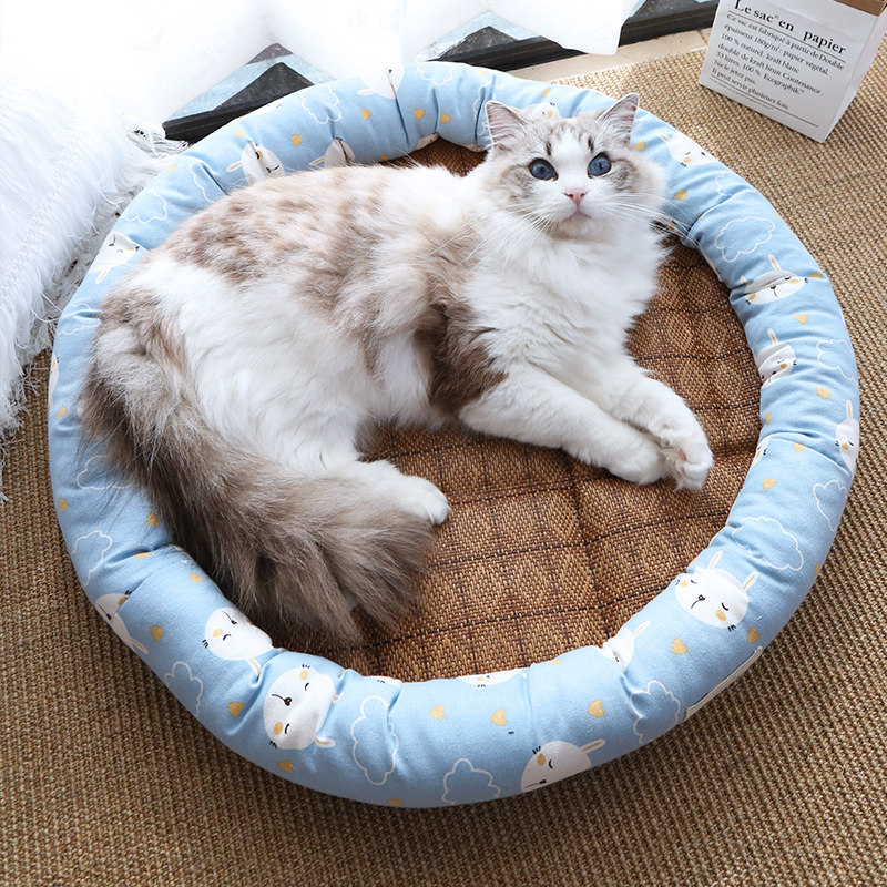 Summer pet nest cat cool mat nest kennel round nest cooling grass mat cool cat cool nest cool mat rattan mat