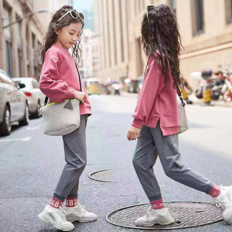 Children's clothing girls autumn clothing suit 2022 new children's girls spring and autumn foreign style fashionable medium and big children net red two-piece set