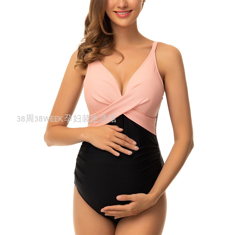 Pregnant women swimsuit fashionable triangle swimsuit sexy bikini fat mm large-yard swimsuit pure color shade thin