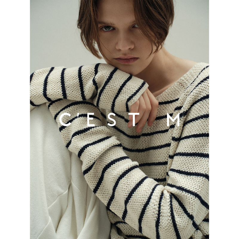 Cest M丨Artistic Pilling-Style Silk French Elegant Vintage Zigzag Striped Knit Sweater