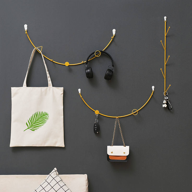 Genguan Wall Hook Multifunction Clothing Cap Hook Door Rear Key Free of perforated wall Decoration containing iron hook Home