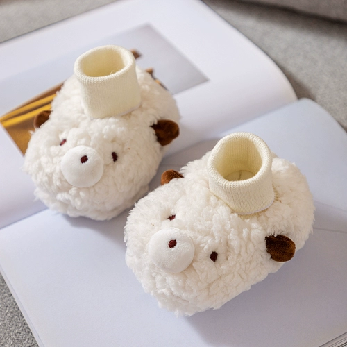 Детские флисовые удерживающие тепло демисезонные туфли, мягкая подошва, 0-6-12 мес., 0-1 лет