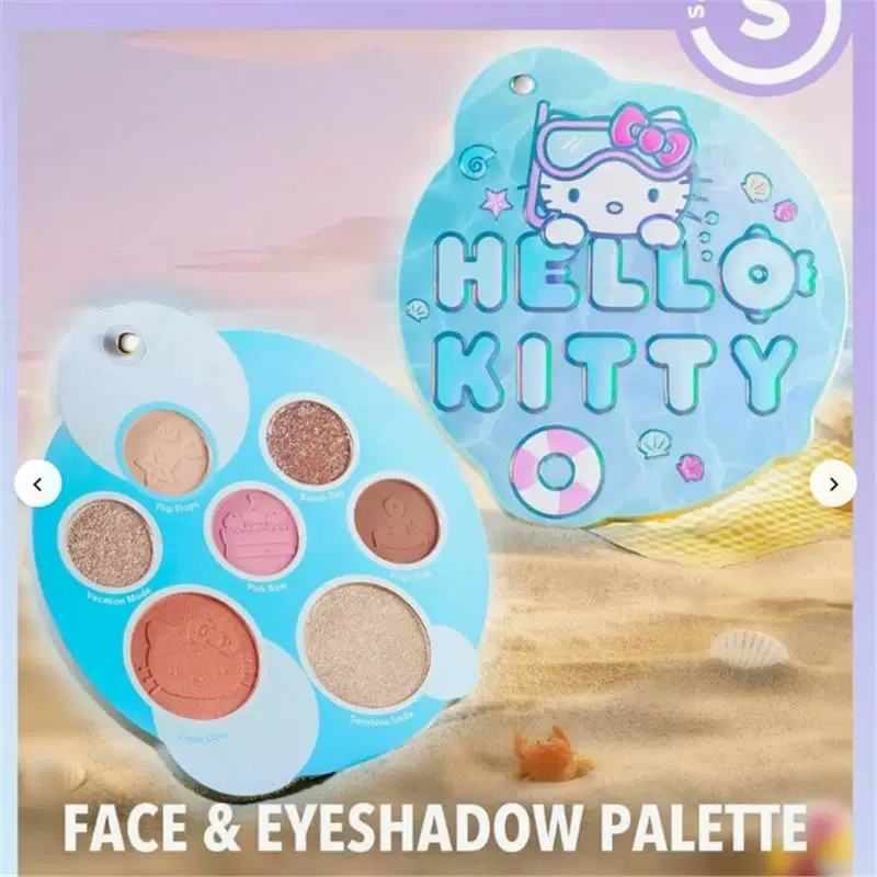 Набор косметики sheglam Hello Kitty — тени, блеск для губ и румяна, дорожный формат (8×6×2 см)