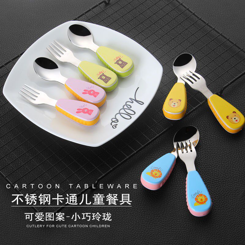 304 stainless steel baby learn to eat and training children spoon big number long handle autonomous eating beginner to feed water freshmen