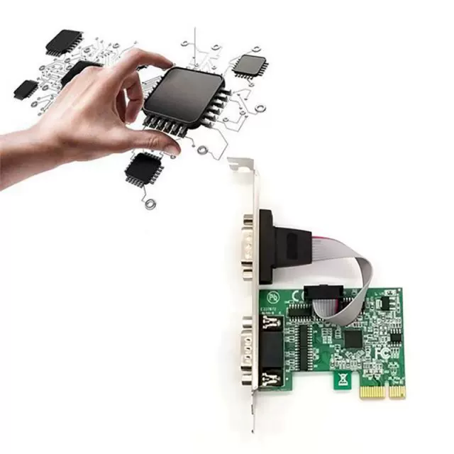 PCI-E разветвительная карта 2 порта PCI-E x1 на 2 DB9 RS232 CO